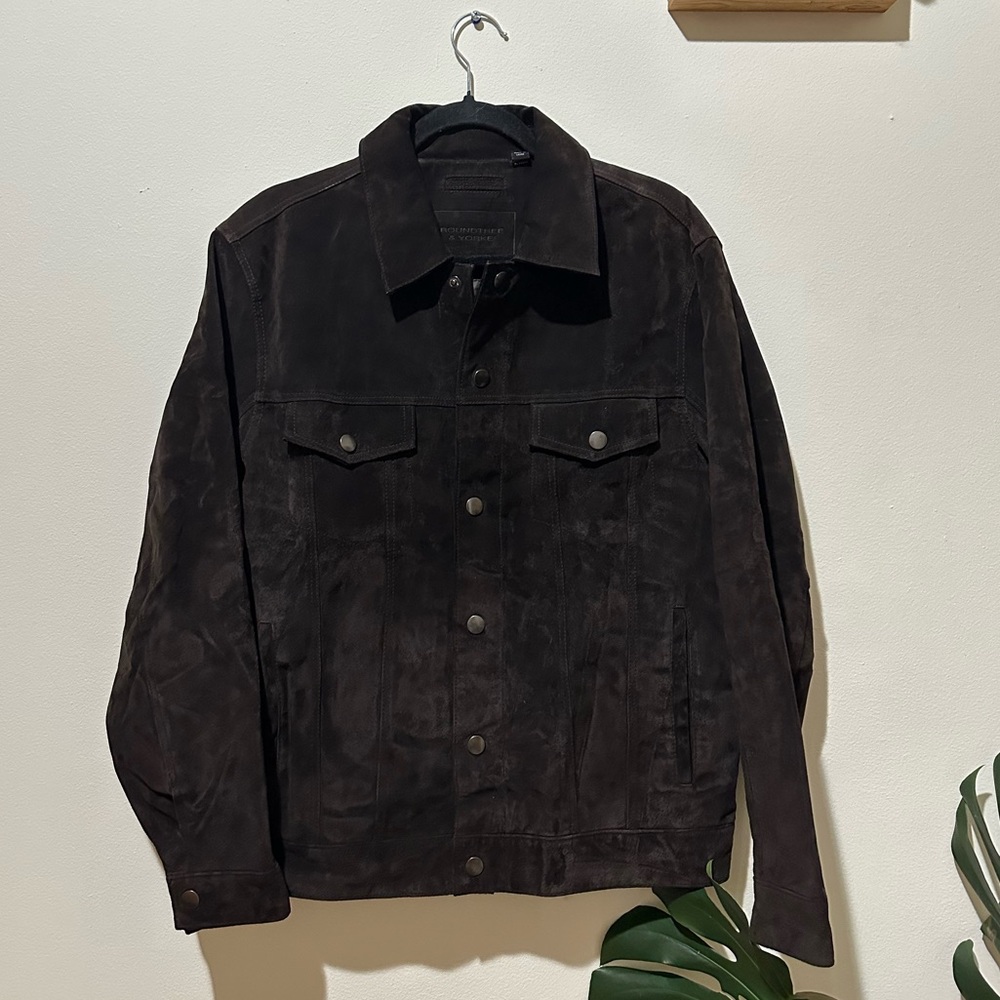 Roundtree and Yorke - Genuine Leather Brown Suede Jacket - Men’s M